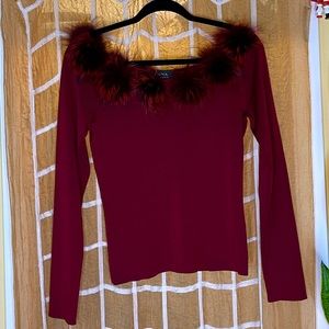 FABULOUS 100% silk knit & Fur top (quality!)